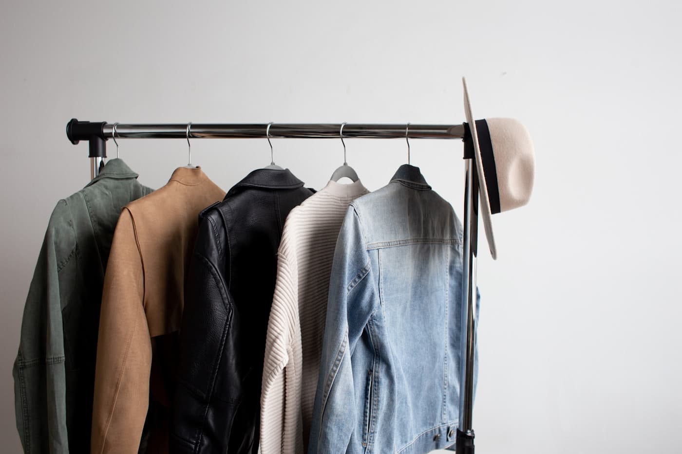 A rail of finished garments